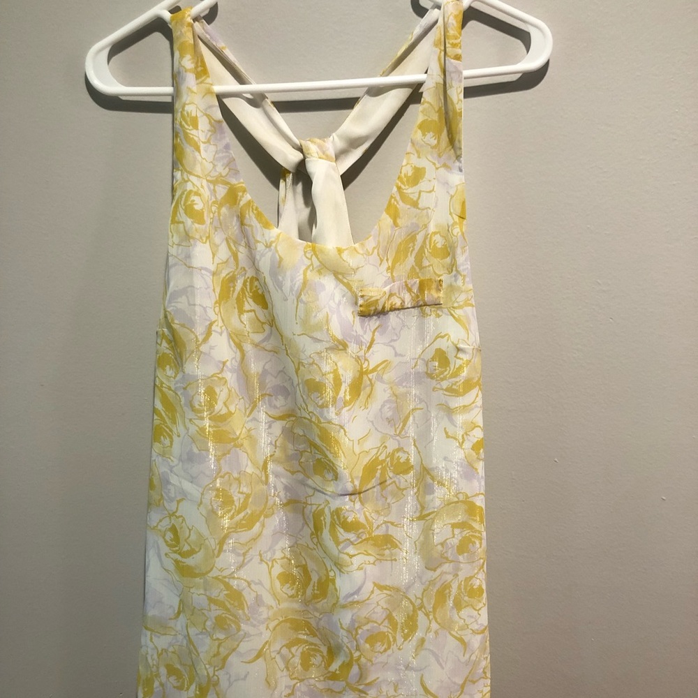 The Limited Yellow and White Dress Top